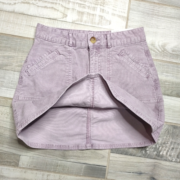 American Eagle Hi-Rise A-Line Skirt Lavender Corduroy Mini - Picture 8 of 9
